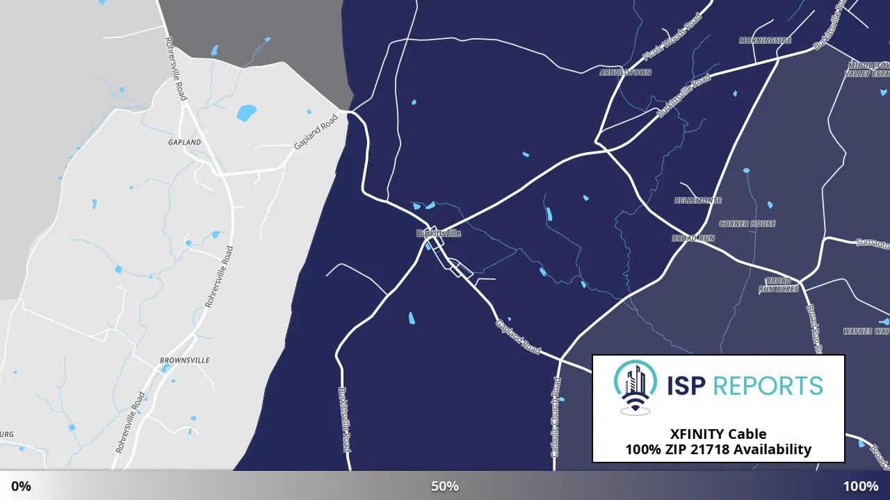 21718, MD map of internet availability