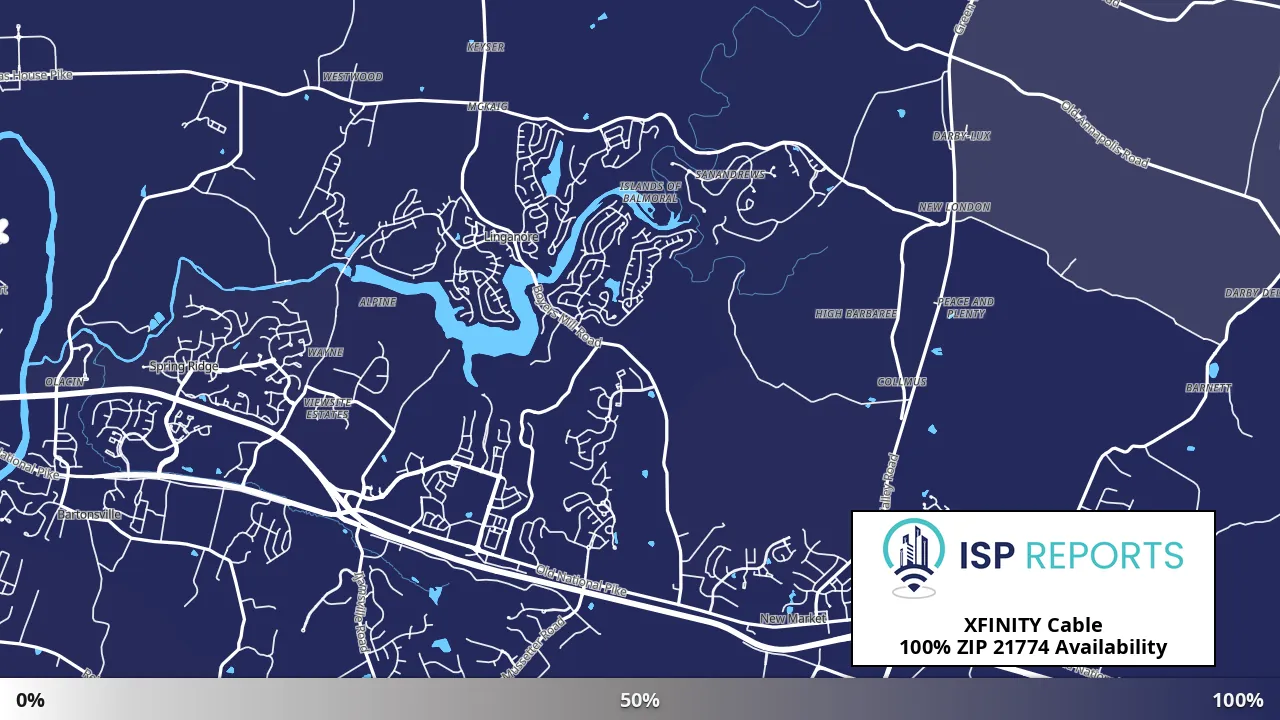 21774, MD map of internet availability