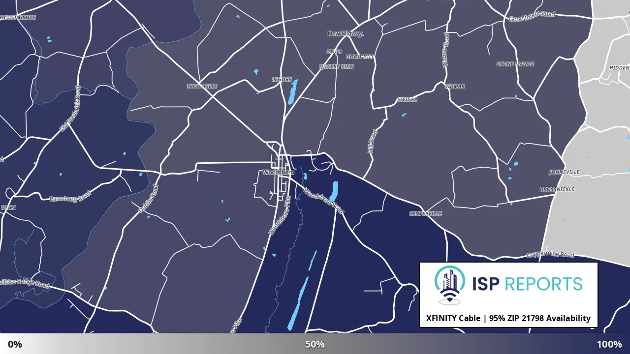 21798, MD map of internet availability