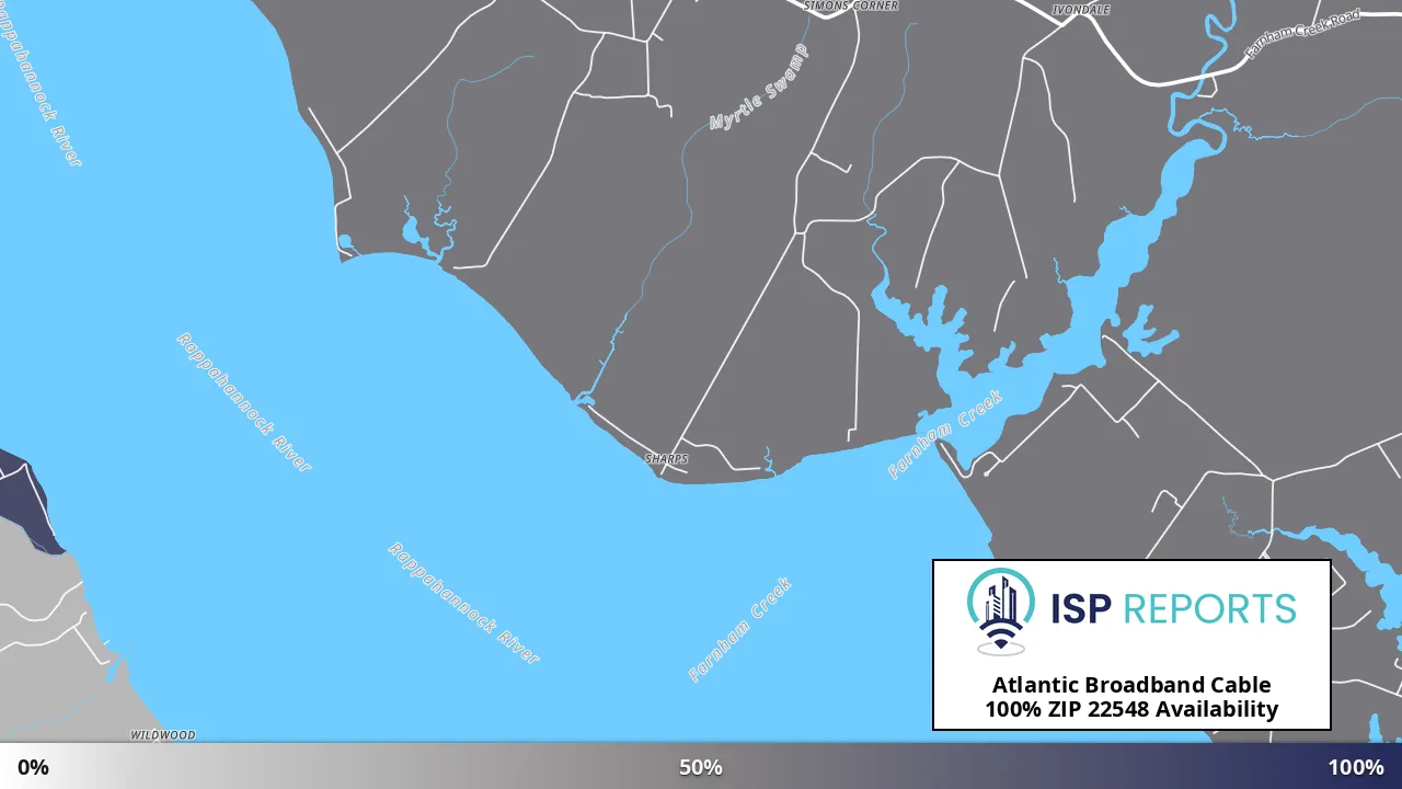 22548, VA map of internet availability