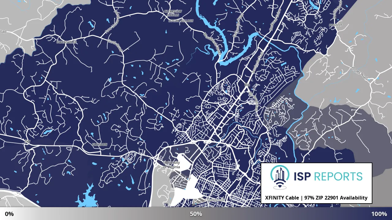 22901, VA map of internet availability