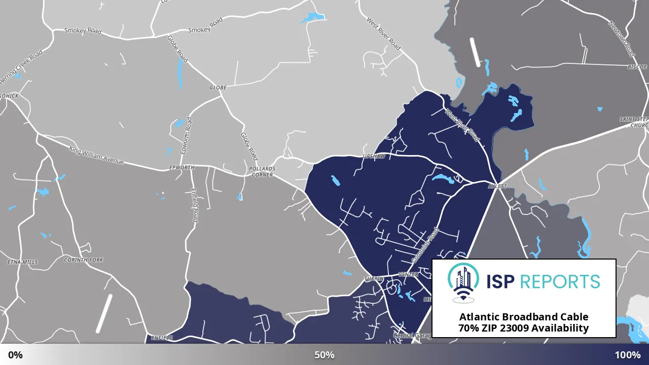 23009, VA map of internet availability
