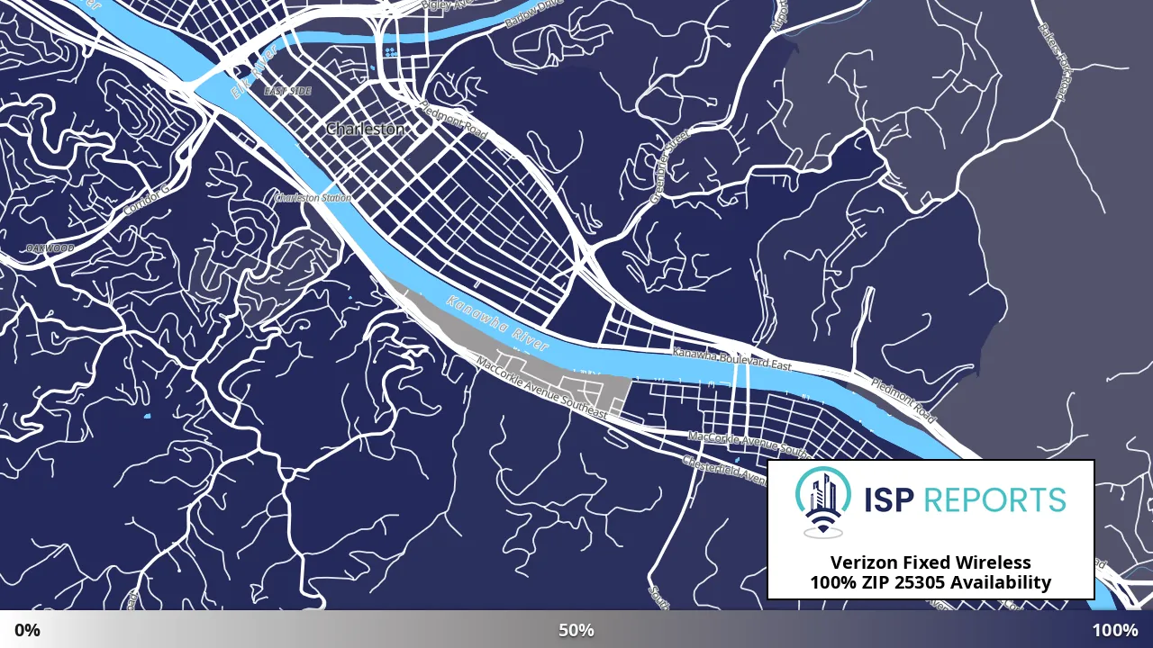 25305, WV map of internet availability
