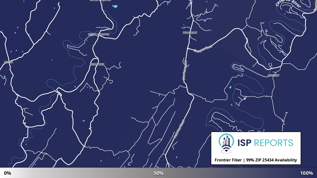 25434, WV map of internet availability