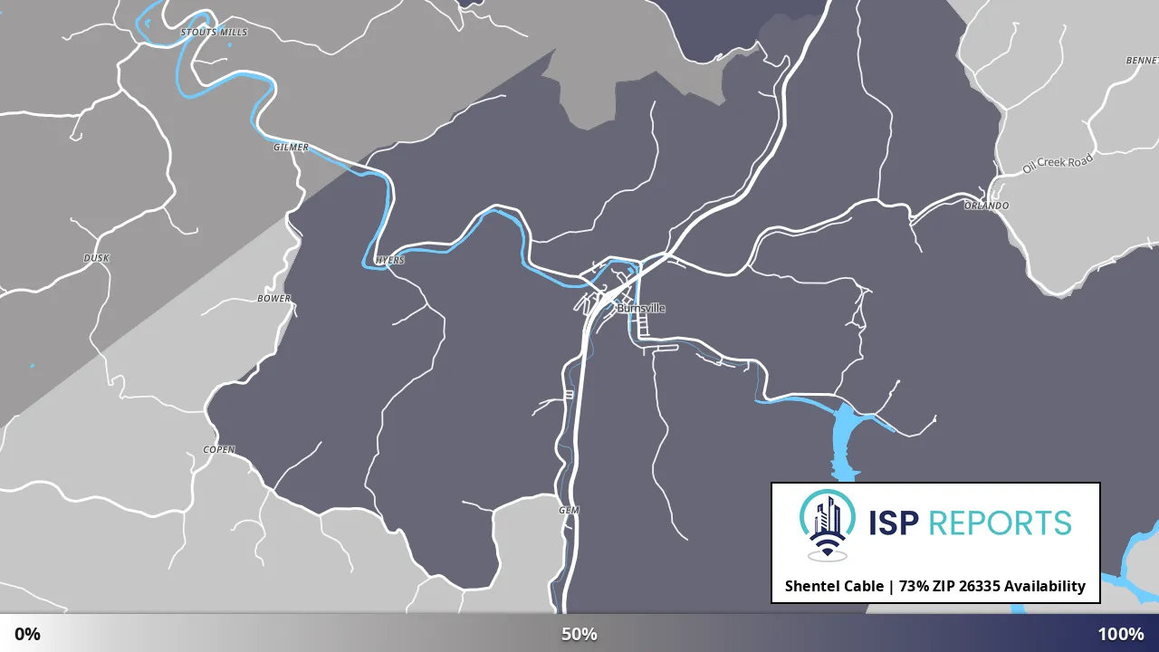 26335, WV map of internet availability