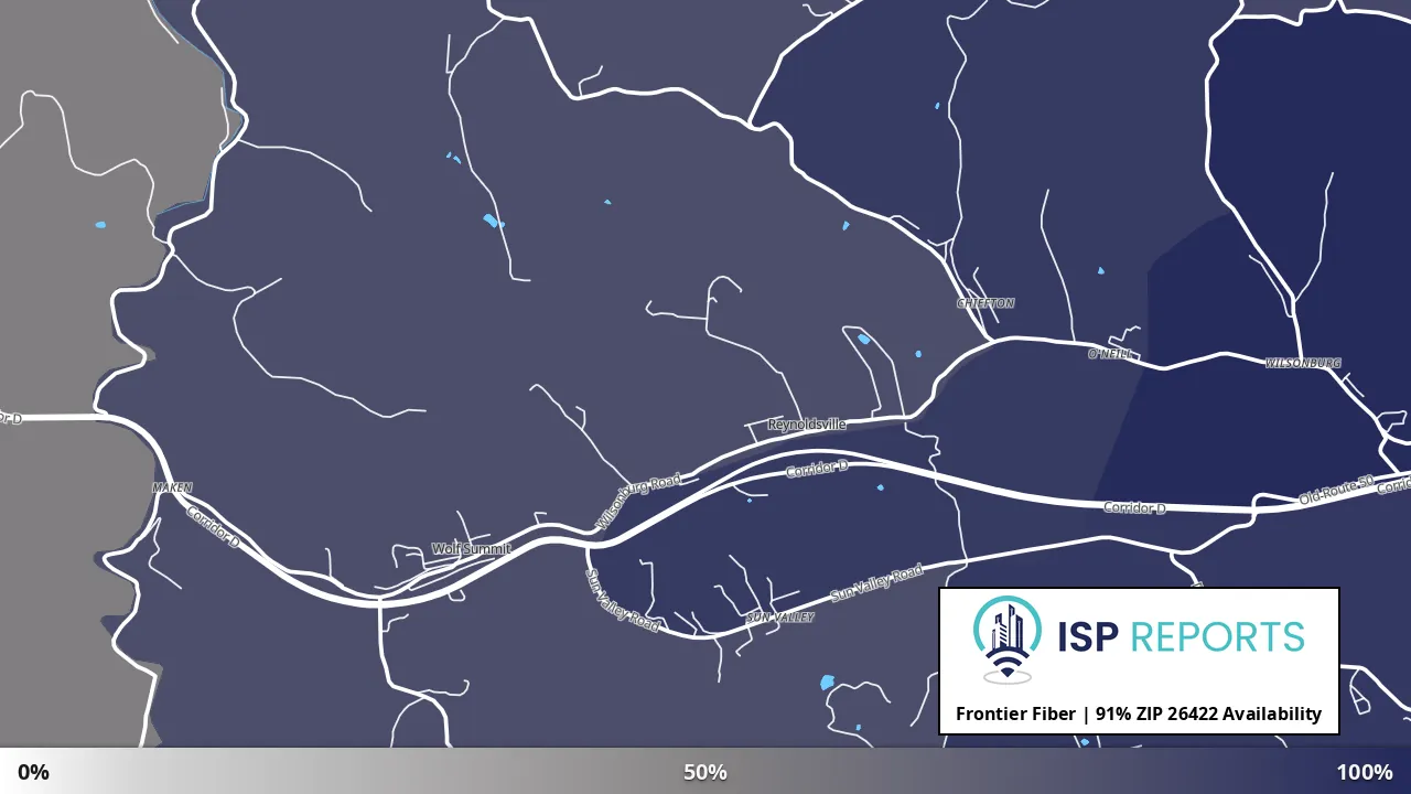 26422, WV map of internet availability