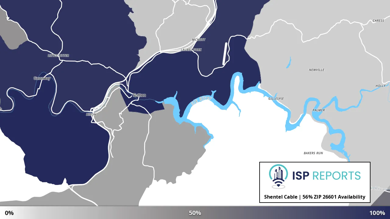 26601, WV map of internet availability