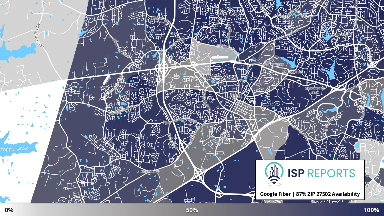 27502, NC map of internet availability