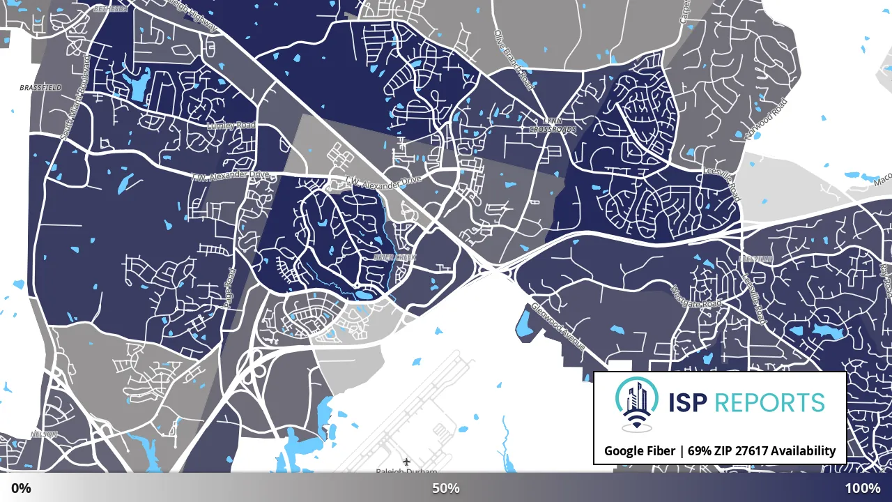 27617, NC map of internet availability
