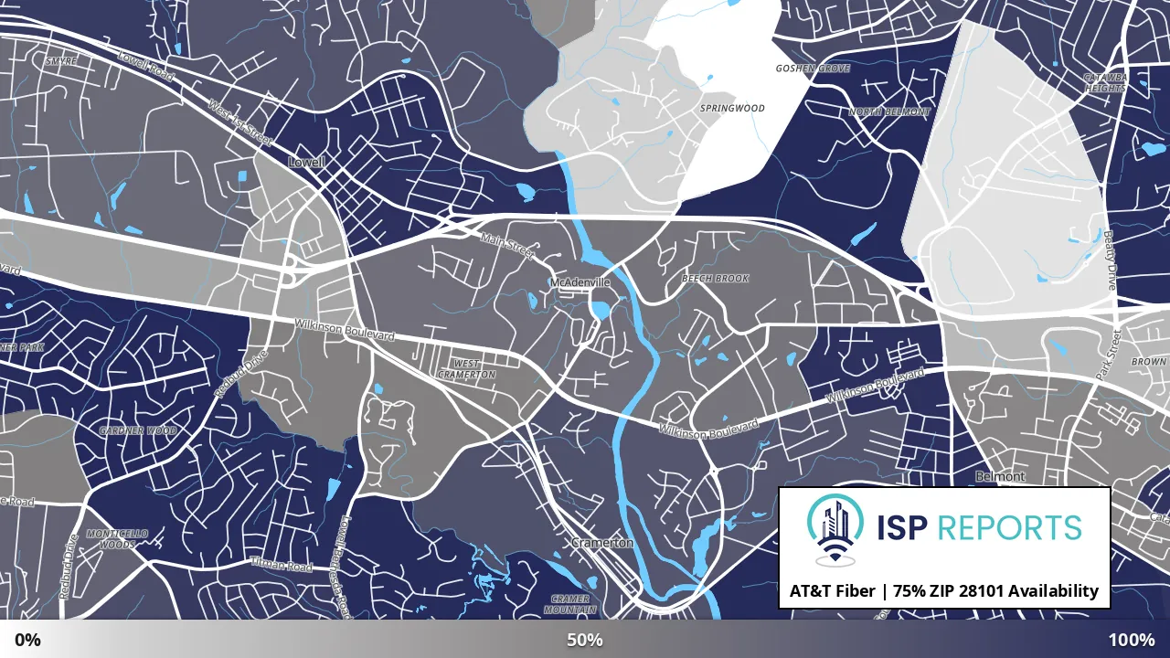 28101, NC map of internet availability
