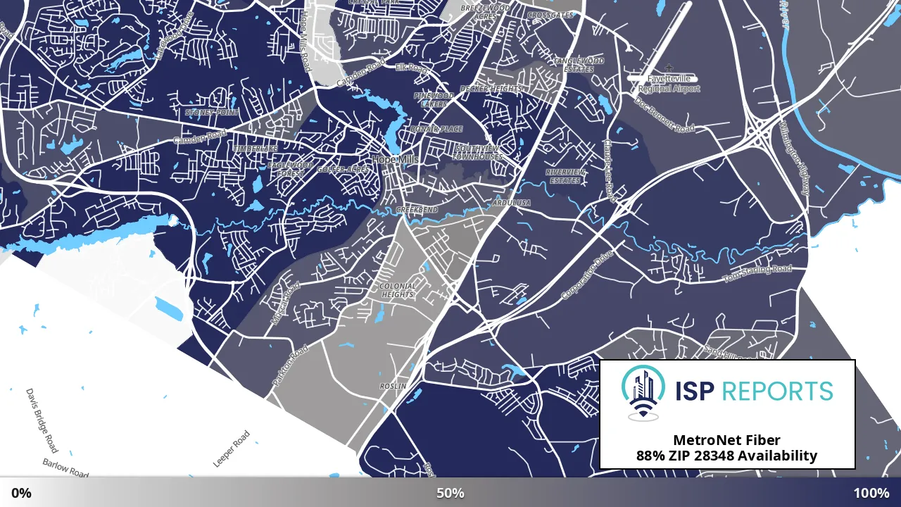 28348, NC map of internet availability