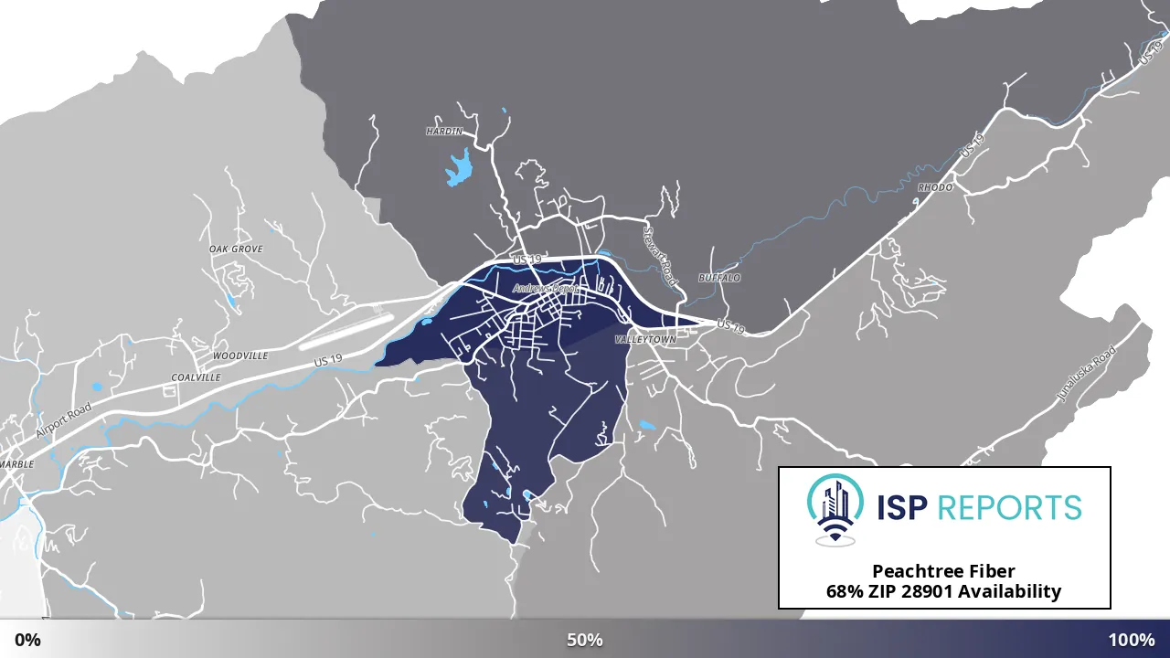 28901, NC map of internet availability