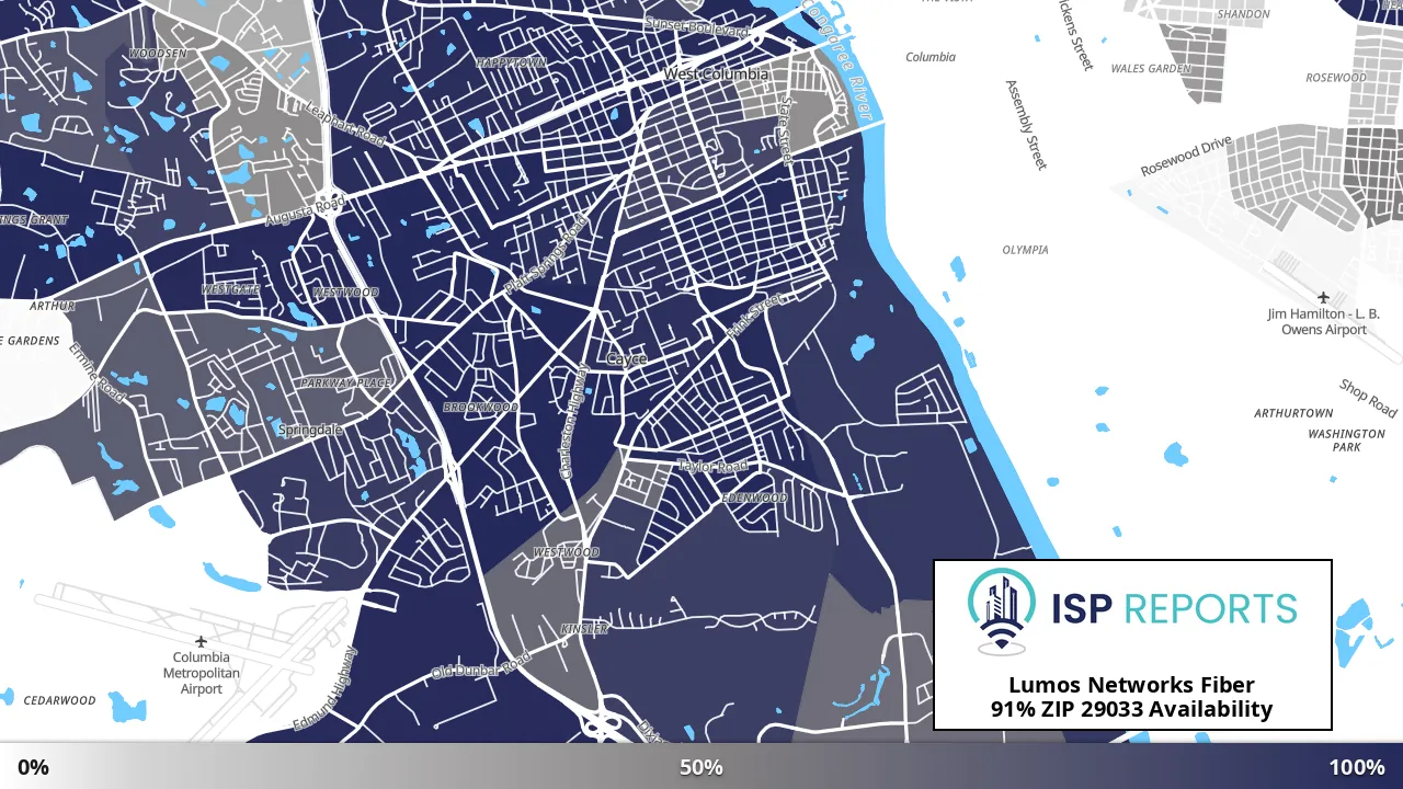 29033, SC map of internet availability