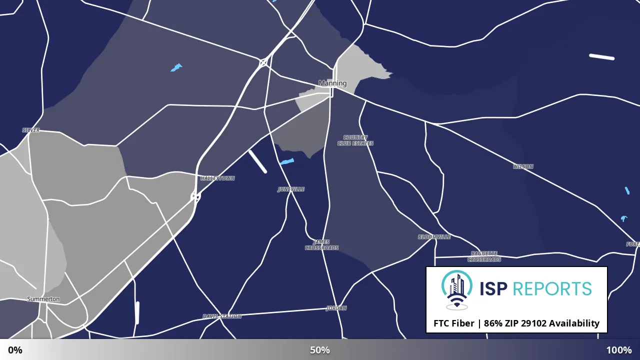 29102, SC map of internet availability