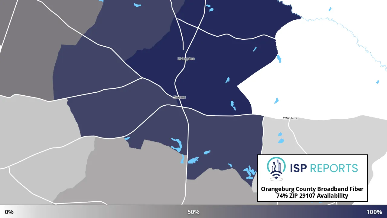 29107, SC map of internet availability