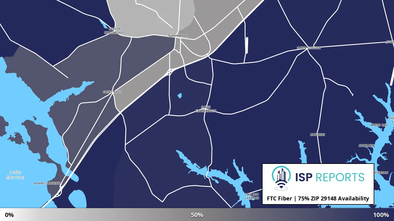 29148, SC map of internet availability