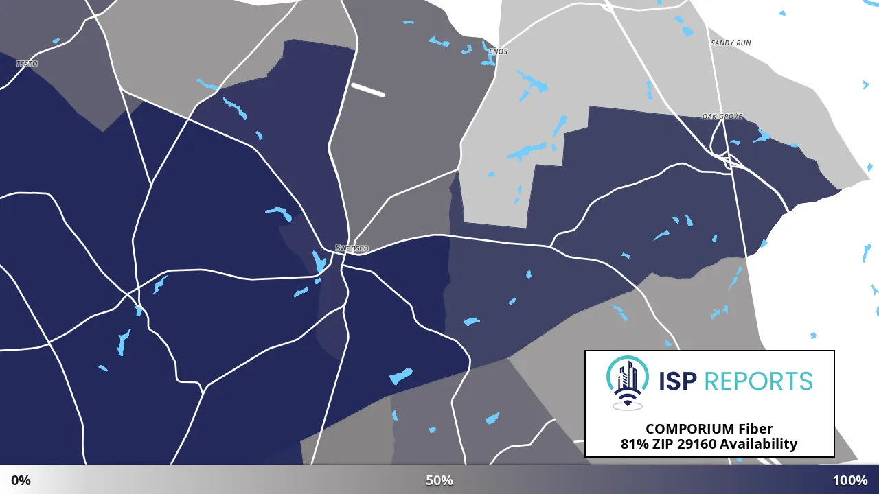 29160, SC map of internet availability