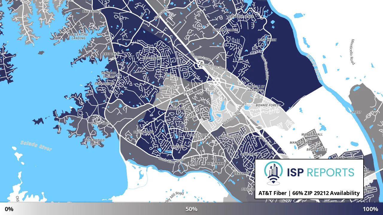 29212, SC map of internet availability