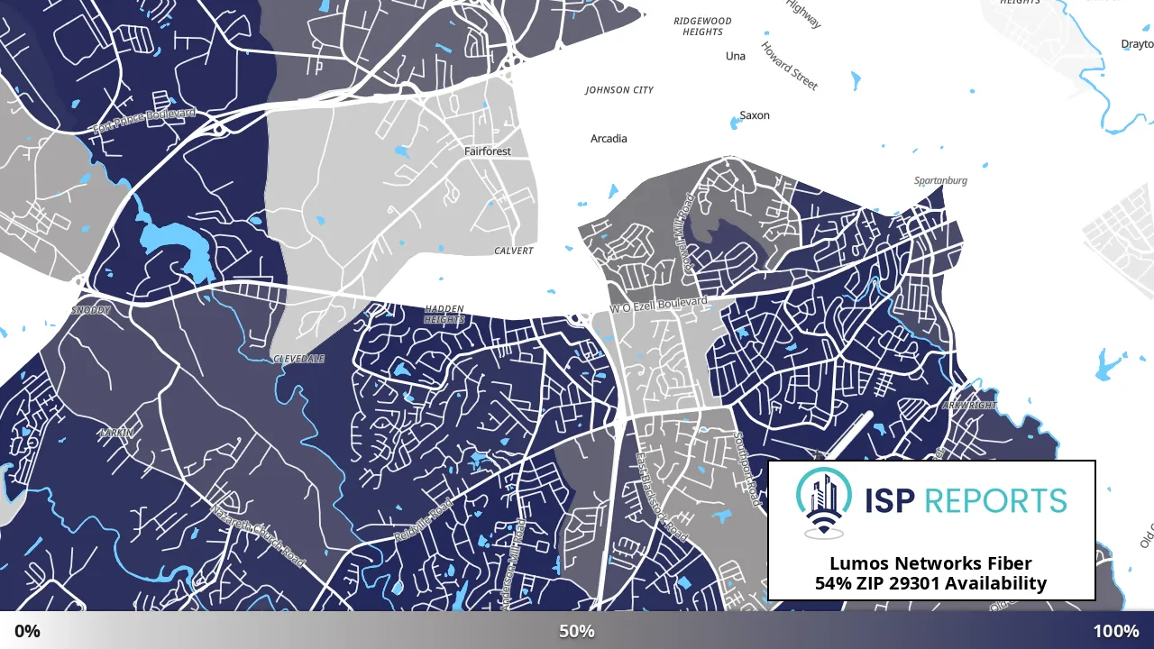 29301, SC map of internet availability