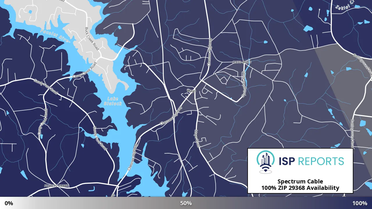 29368, SC map of internet availability