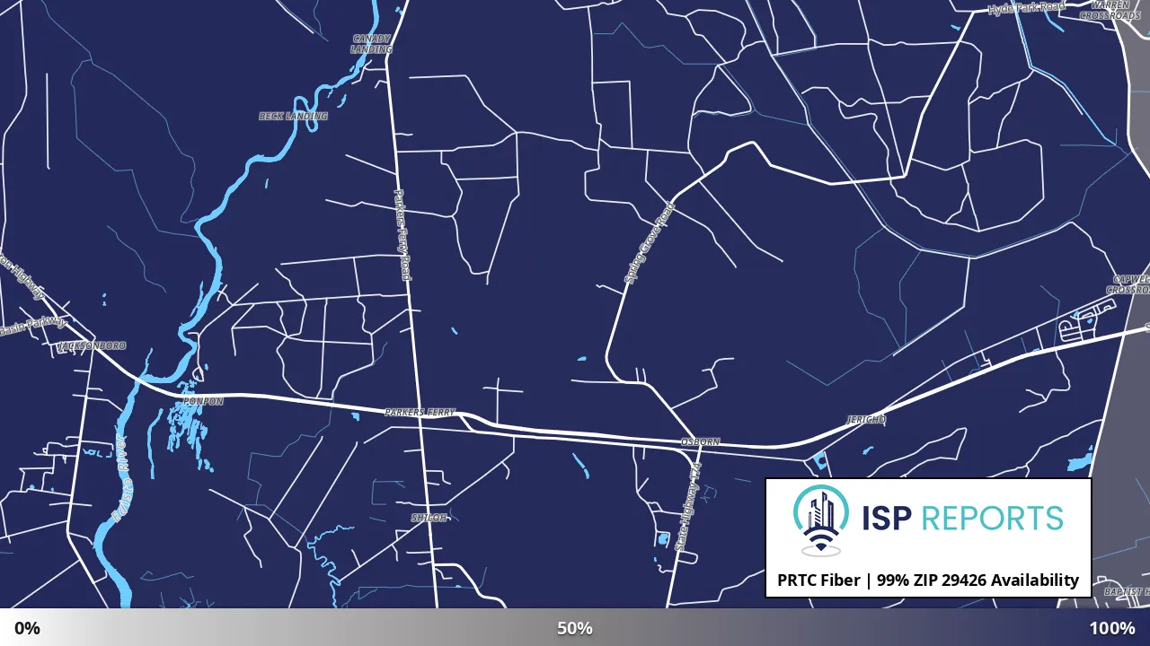 29426, SC map of internet availability
