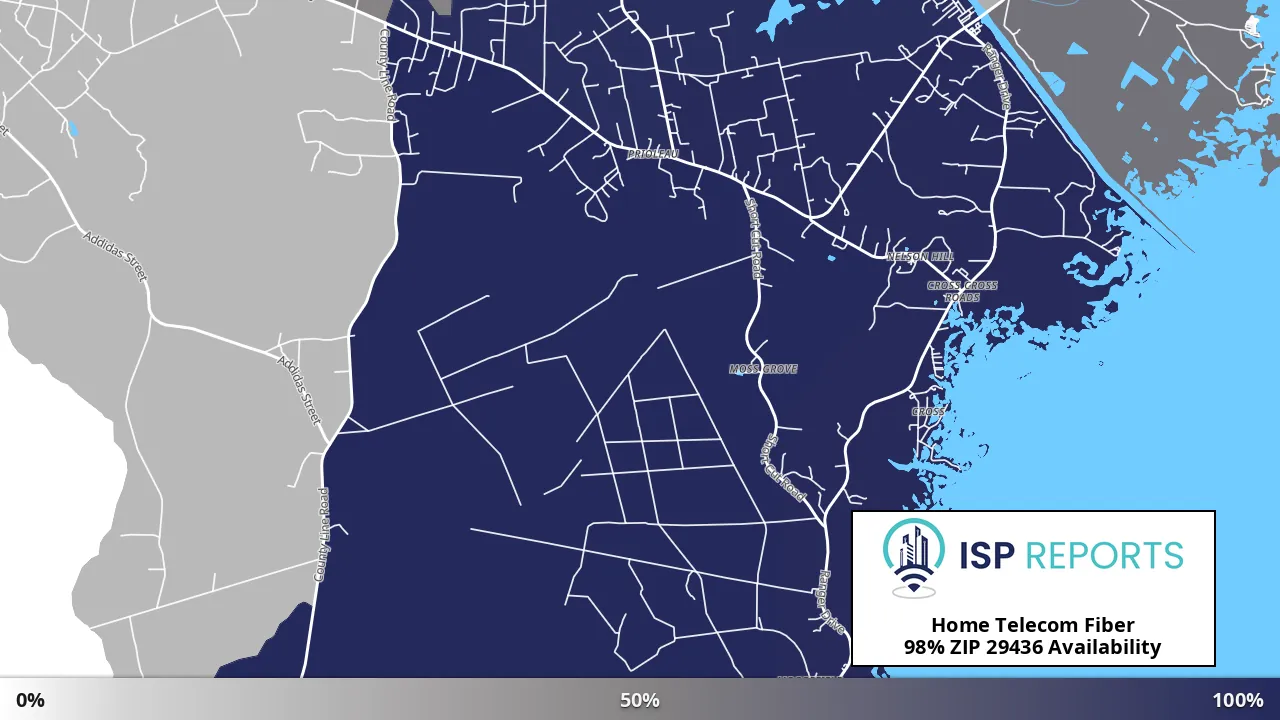 29436, SC map of internet availability