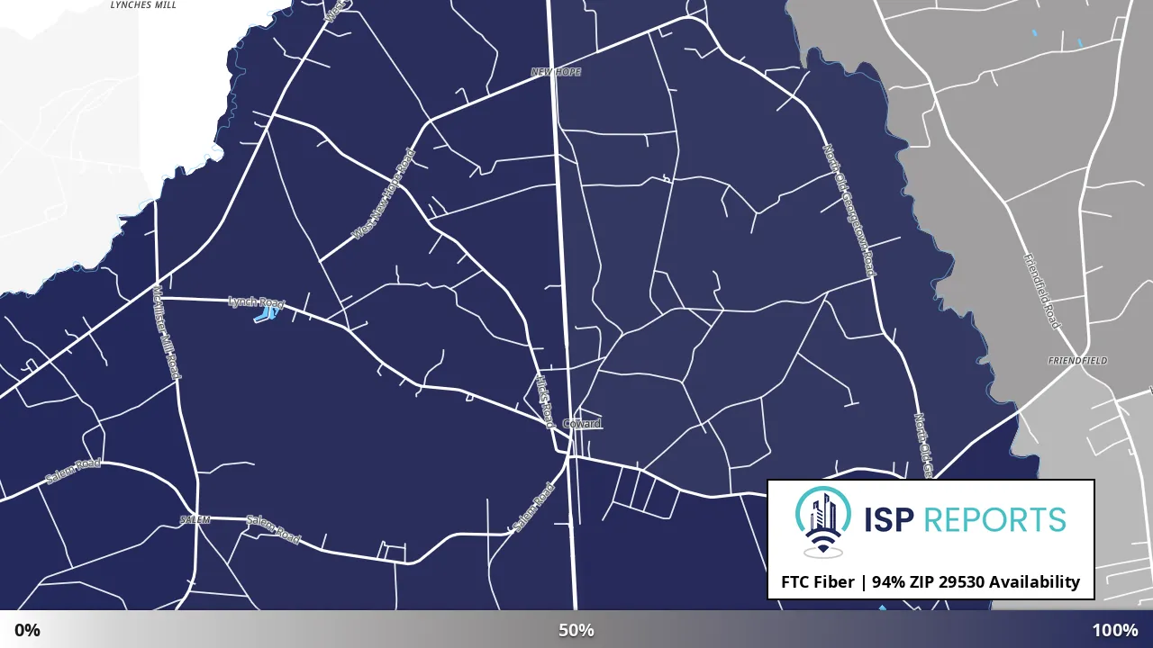 29530, SC map of internet availability