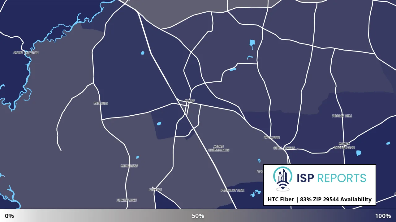 29544, SC map of internet availability
