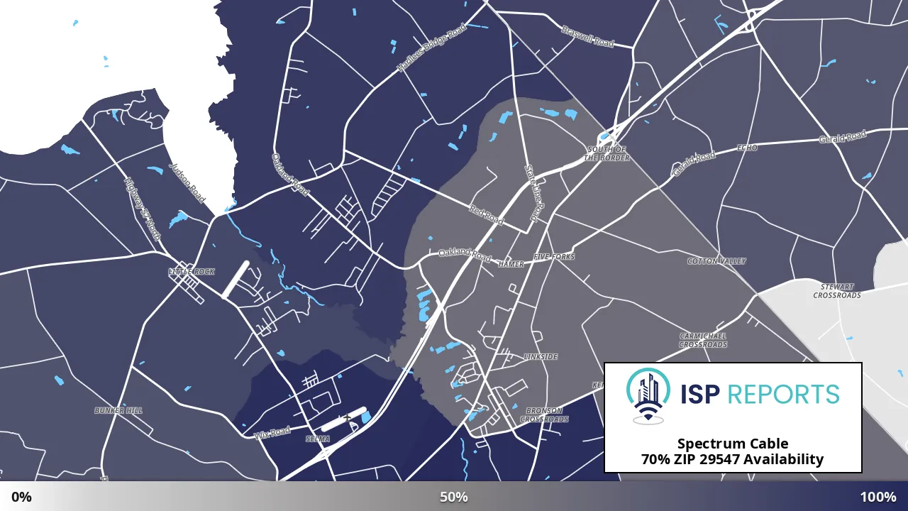 29547, SC map of internet availability