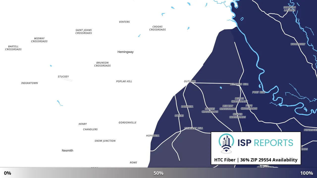 29554, SC map of internet availability