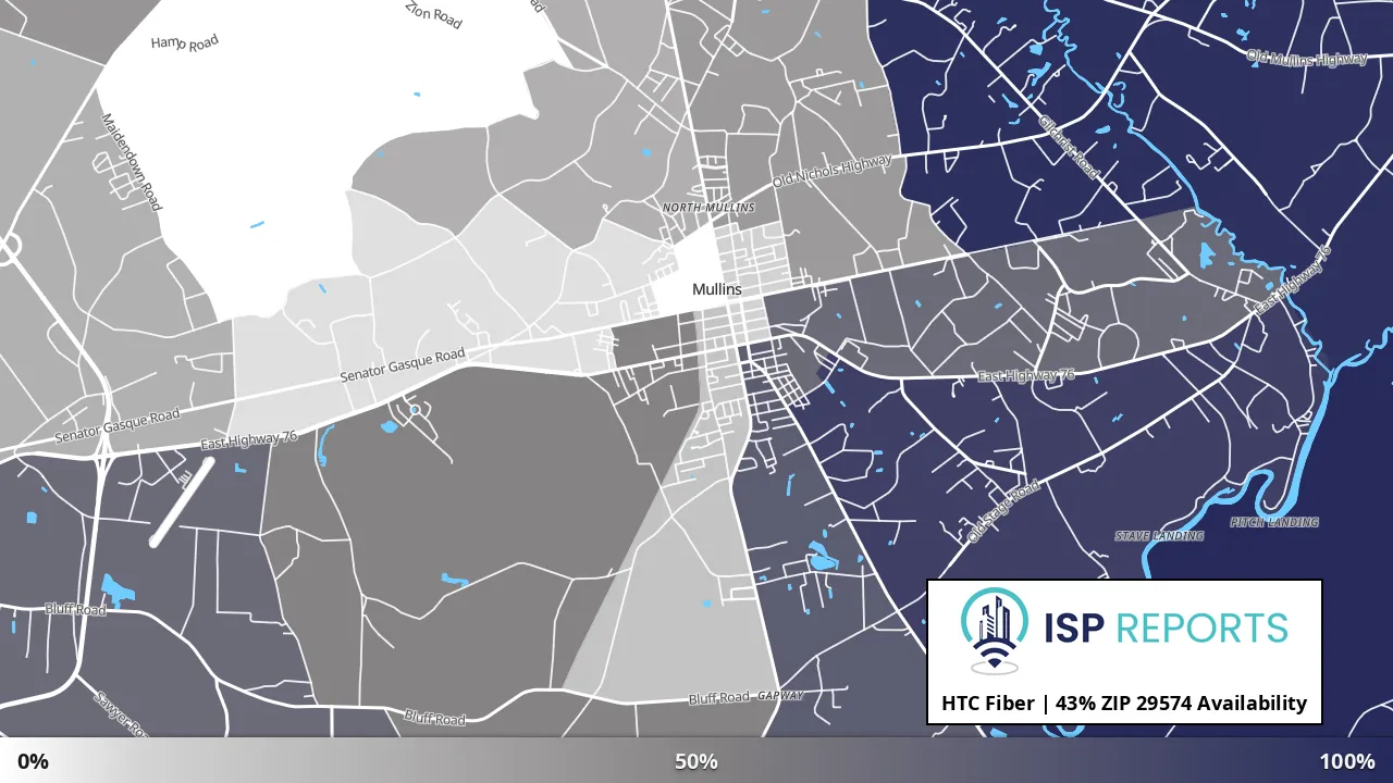 29574, SC map of internet availability