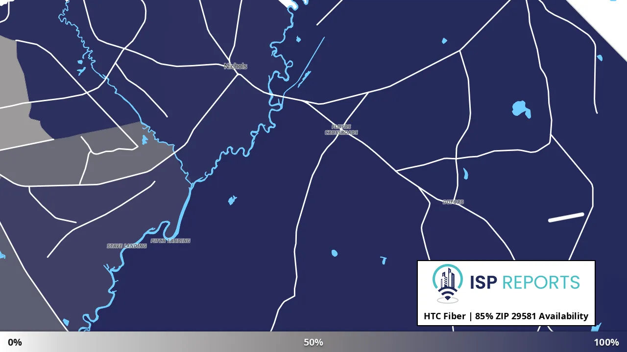 29581, SC map of internet availability