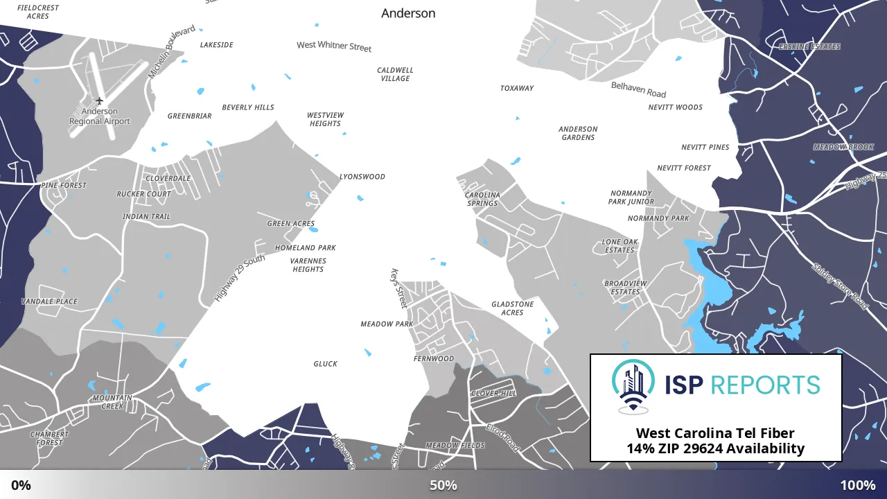 29624, SC map of internet availability