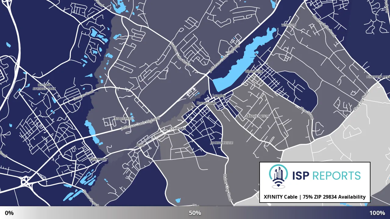 29834, SC map of internet availability