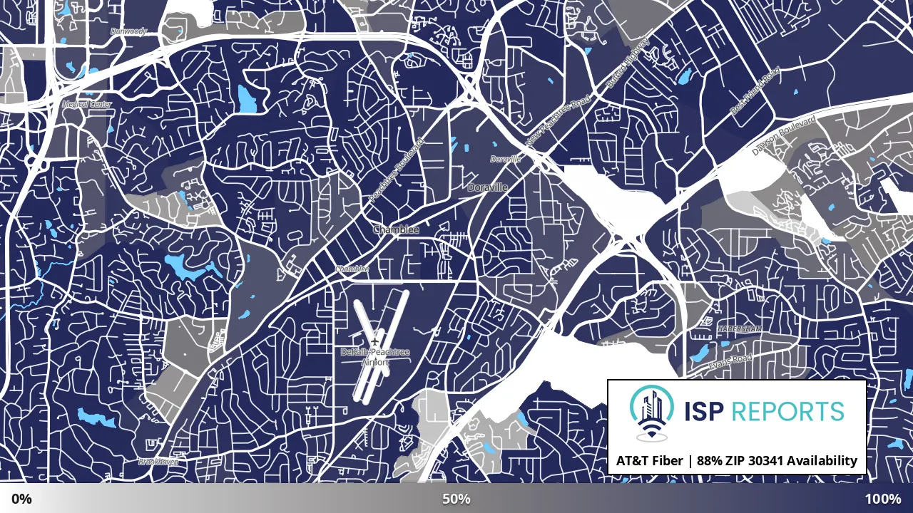 30341, GA map of internet availability