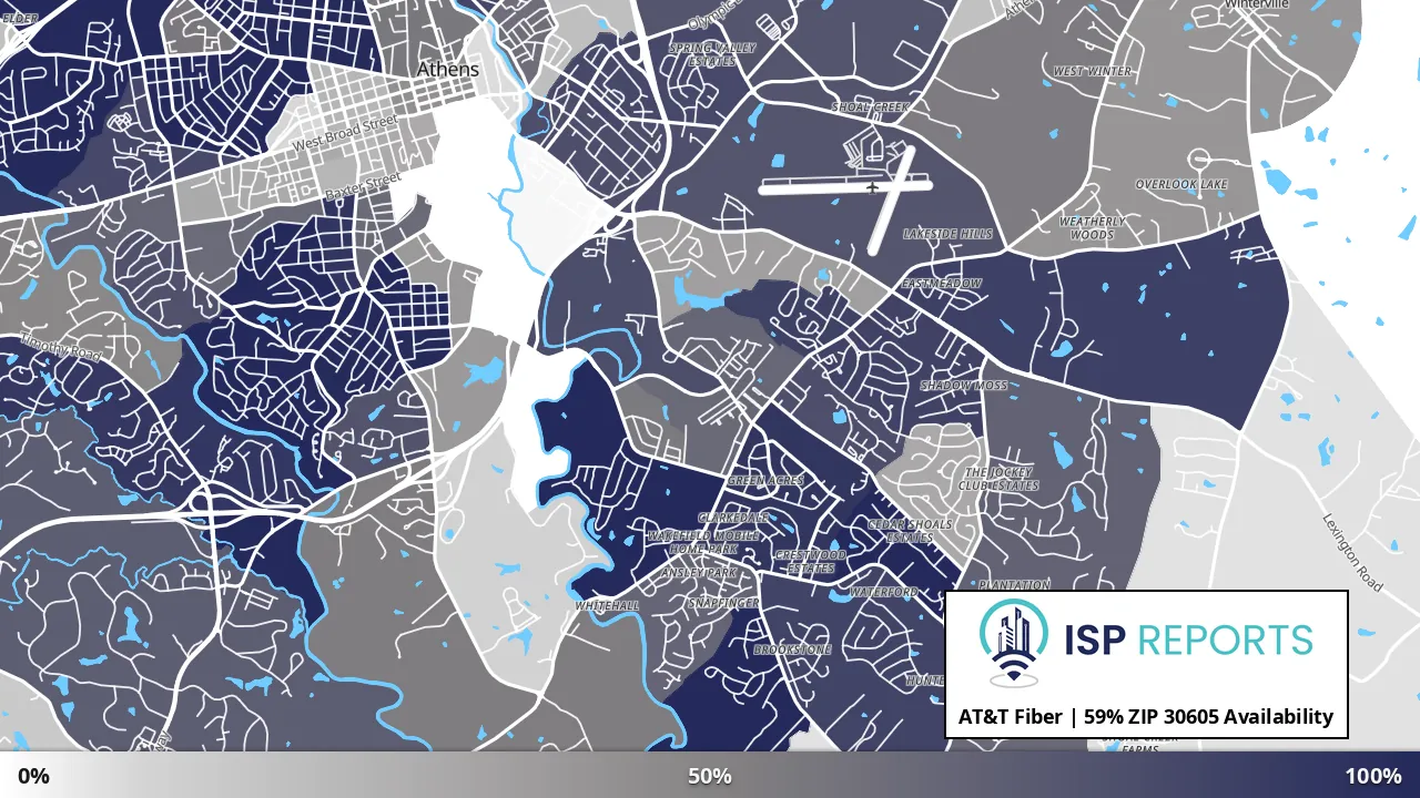 30605, GA map of internet availability