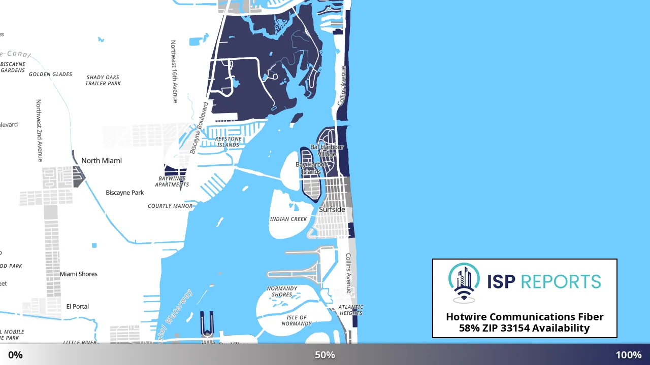 33154, FL map of internet availability