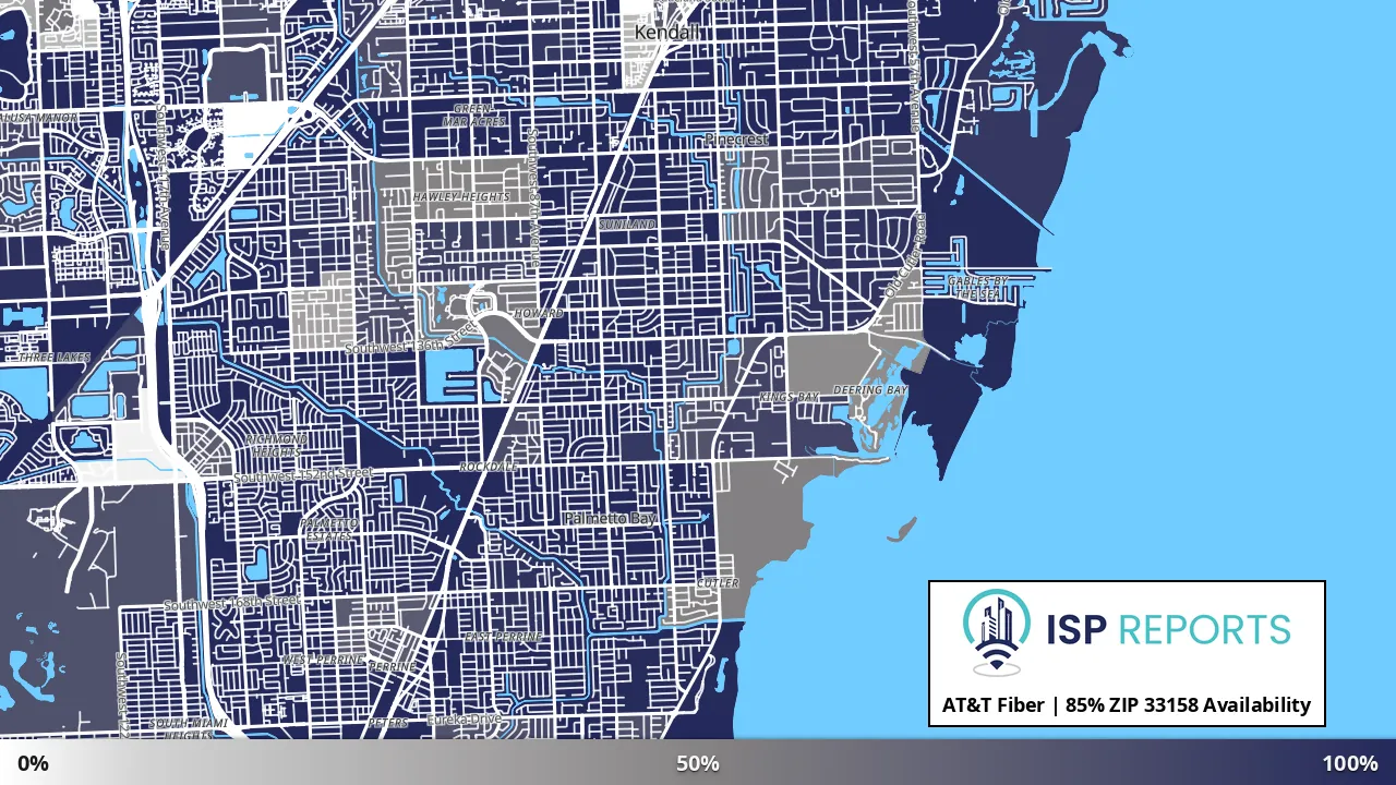 33158, FL map of internet availability