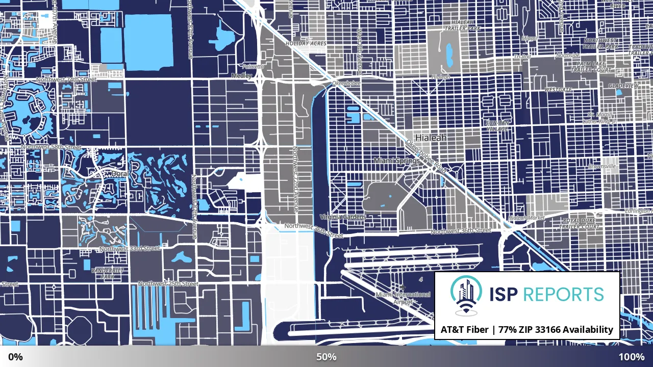 33166, FL map of internet availability
