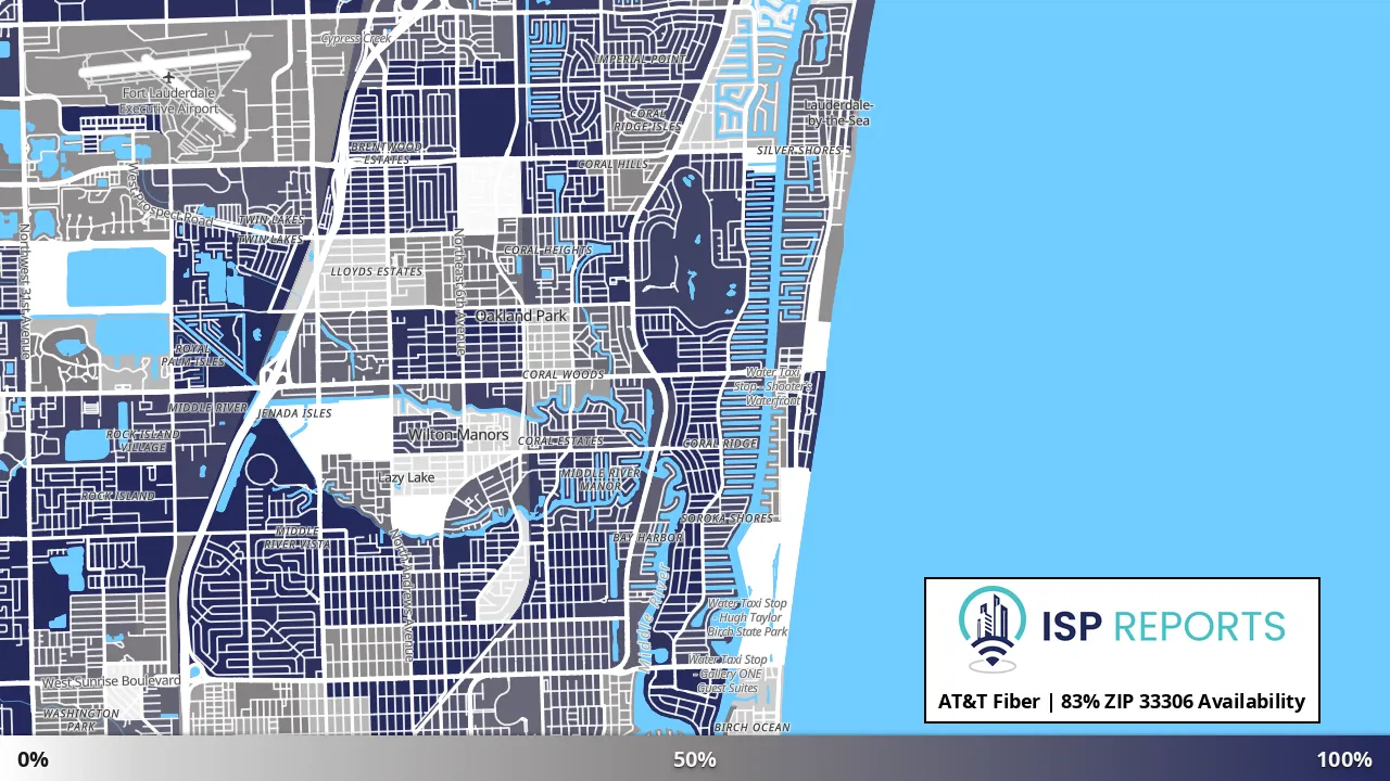 33306, FL map of internet availability