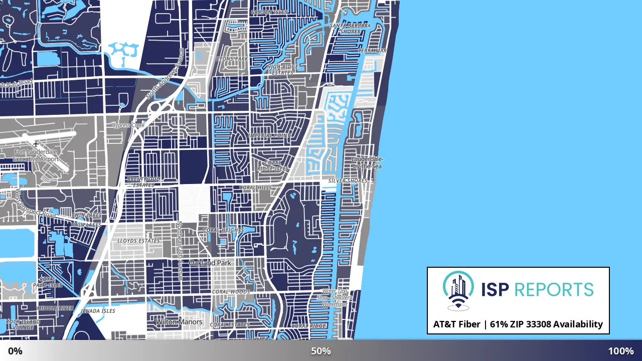 33308, FL map of internet availability