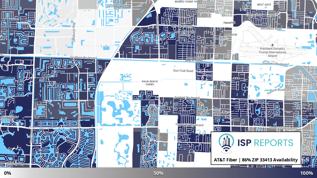 33413, FL map of internet availability