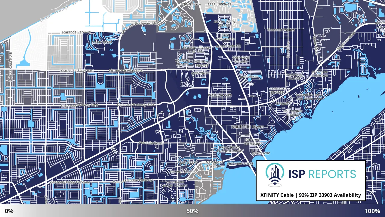 33903, FL map of internet availability