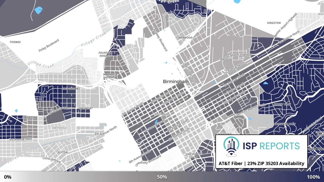 35203, AL map of internet availability