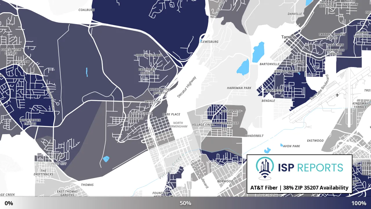 35207, AL map of internet availability