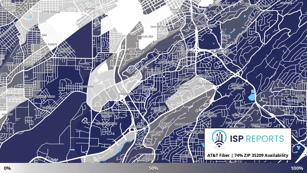 35209, AL map of internet availability
