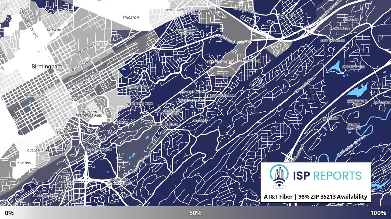 35213, AL map of internet availability