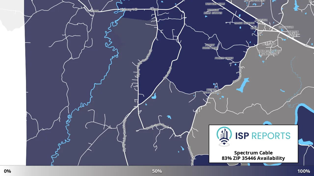 35446, AL map of internet availability