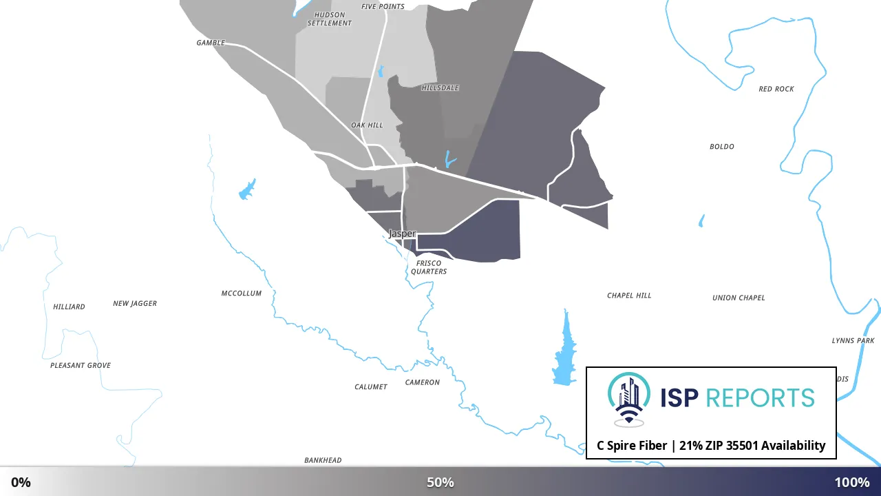 35501, AL map of internet availability