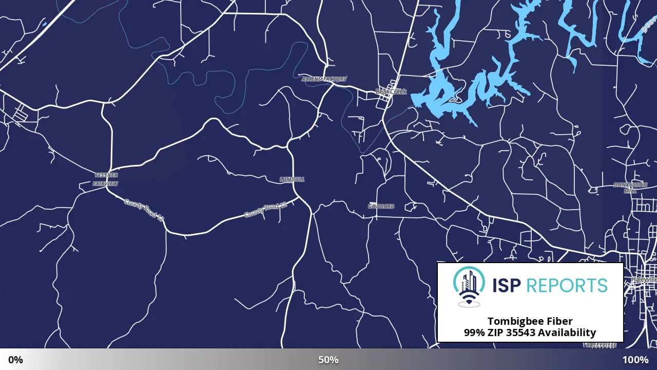 35543, AL map of internet availability